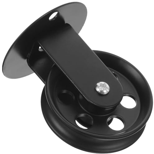FESTFENDS Polea de Lámpara Colgante de Hierro Negro Rueda de Polea para Iluminación de Techo, Instalación DIY y Altura Ajustable para Decoración Interior Clásica