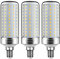 tebio LED Silber Mais Glühbirnen E14 25W 200W Entspricht Glühbirnen Nicht dimmbar 3000K Warmweiß 2500LM Kleine Edison-Schraube Kerze Leuchtmittel, 3er-Pack