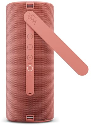 We. by Loewe. HEAR 2 Portable Bluetooth Wireless Speaker, Indoor/Outdoor, Bluetooth V5.0, 60W Audio Output, IPX6 Rating, 15h-17h Playing Time, 4h-5h Charging Time, Crystal Clear Quality – Coral Red