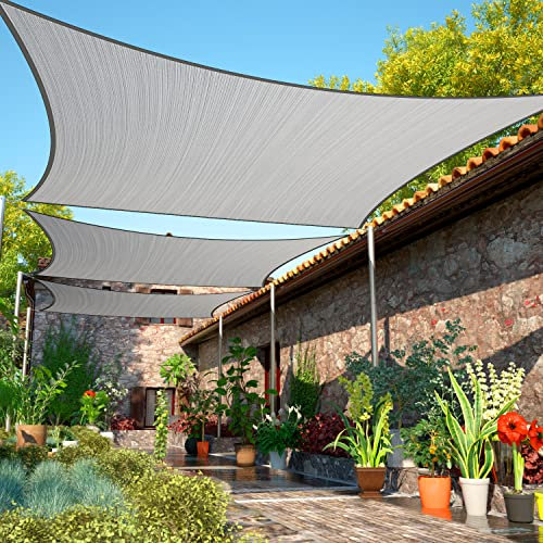 ShadeMart 23 cm x 45 cm grått solskyddssegel, rektangel, smTAPR1420 skärmskärm, vattengenomtränglig och UV-beständig, kraftig, carport uteplats utomhus – vi anpassar storlek