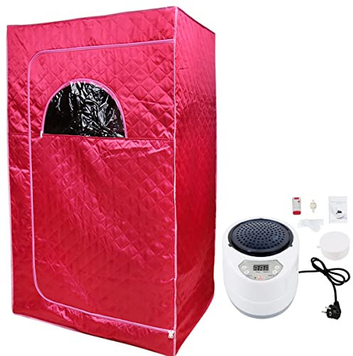 XUANYU Sauna a Vapore Portatile 80×100×170 cm con Generatori di Vapore 2 Letti, Cabina Sauna Casa Impermeabile, Personal Sauna-SPA Completo del Corpo (Rosso)