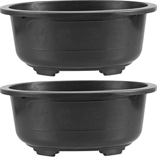 2pcs Large Oval Bonsai Planter Pot with Drainage Flower Pot for Gardening for Home Office Balcony Garden Decor