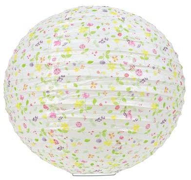 Lampion Boule Papier 30 CM Blanche Collection Liberty - Lanterne Japonaise Papier - Lanterne Chinoise en Papier pour Mariage Baby Shower et Autre Célébrations Champetre Boheme ou Romantique