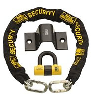 Burg-Wachter 1M 12mm Sold Motorbike Security Chain Ground Anchor Gold Lock, Black