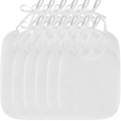 VIVIIHOO 12 stycken haklappar för målning med textilpennor och mallar för babyparty, babyshower, könsavslöjande gåva – gör-det-själv babyhaklappar och bodys måla (18 x 18 cm)
