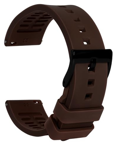 TStrap silikon klockarmband gummi – snabbfrigörande klockarmband för män och kvinnor – vattentäta smarta klockarmband med lås – militärklockor armband ersättning damer – 18 mm 19 mm 20 mm 21 mm 22 mm