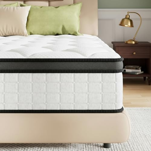 ABENE Double Size Mattress 10.6 Inch, Memory Foam Pocket Spring Double Bed Mattress 4FT6, Medium Firm Hybrid 7 Zone Orthopedic, OEKO-TEX Certified Soft Fabric (135x190x27cm)