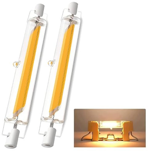 ZJZG R7S LED 118mm Dimmbar, LED 118mm R7S 20W Ersatz für 200W Halogen Leuchtmittel, Leuchtmittel Stab Warmweiß 3000K 2000LM, Kein Flackern, 360°Abstrahlwinkel, 2er Pack