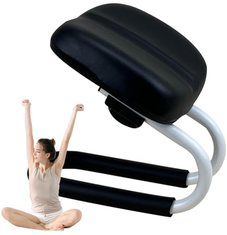 Meditationspall - bönbänk | justerbar höjd knäböjare | Metall knästol med svampkudde | bänksits | bärbar stol | meditationstillbehör för höftstöd