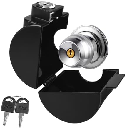 PKLIYH Child Proof Door Knob Cover Lock for Dementia Elderly Safety - Universal ABS Plastic Lock-Out Device for Bedroom, Bathroom, Gas Valve & Outdoor Faucets (Fits Most Circular Knobs)-1 Pack