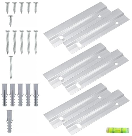 txuzong Crochet en Z pour Cadre Lourd - 6 Pièces Fixation Murale Professionnelle, Support Miroir/Cadre Photo sans Percer, Rails Emboîtables Solides pour Miroirs et Tableaux
