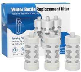 Nispira Activated Carbon Water Filter Replacement Compatible with Philips GoZero Everyday Water Bottle, 3 Pcs