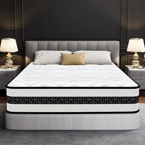 Matelas 140x190 cm - Épaisseur 26 cm - Accueil Mousse à mémoire de Forme + Blue Latex - Fermeté Moyenne - 10 Zones - Soutien Parfait - Hypoallergénique - Durable - Certifié Oeko-Tex - Sommeil Isolé