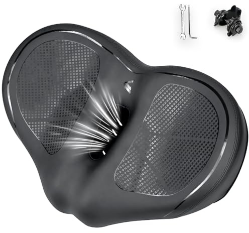 Smlper Oversized Bicycle Seat Cushion, Extra-Wide, Universal Replacement, for Men and Women, City Bikes, Electric Bikes, Fitness Bikes, Mountain Bikes