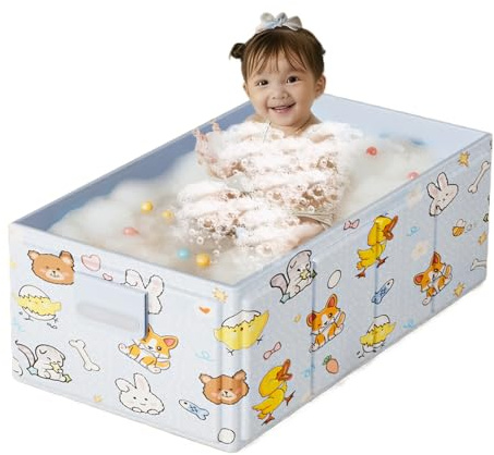 TyCylKu Bañera Plegable para Bebé | Plegable que ahorra espacio, estable y estanca - Bañera de Ducha para Niños - para ducha, viaje, terraza, exterior, balcón, autocaravana, baño, niños y niñas, SPA