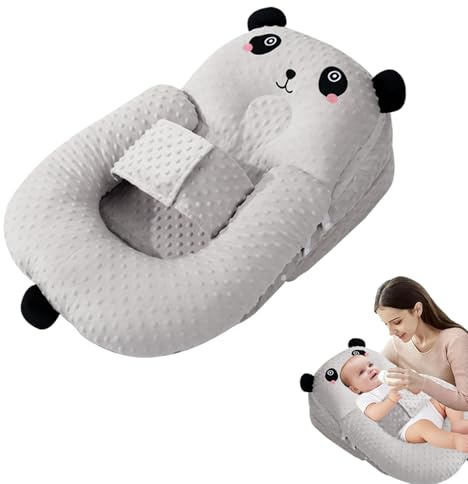 YUCHKEJ Housse de coussin d'allaitement pour bébé, coussin d'allaitement et de positionnement ergonomique, anti-reflux et protection contre les crachats, respirant et lavable (02)