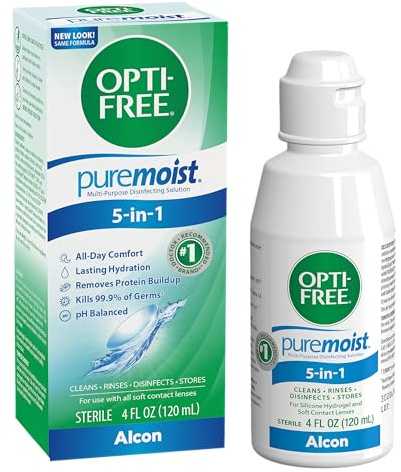OPTI-FREE Puremoist Multi-Purpose Contact Lens Solution (4 oz, Pack of 1)
