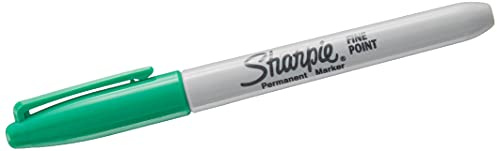 Sharpie feine Spitze, Grün, Permanentmarker – Permanentmarker (grün, feine Spitze, mehrfarbig, dünn, Papier, Kunststoff, AP)
