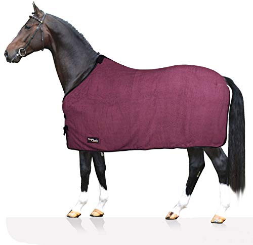 Tecno, Coperta in Spugna Cloth, di Ottima Fattura, Utile per Proteggere Il Cavallo dagli Sbalzi di Temperatura, dalla Pioggia e dagli Insetti, Bordeaux 145 cm