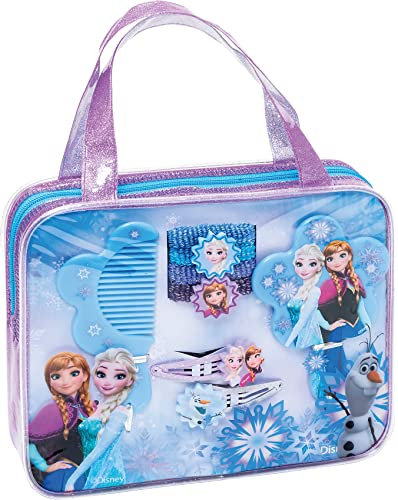 Disney Frozen 19384 2-Haarschmuckset im PVC Glitzertäschchen, Mehrfarbig, **Kinder**