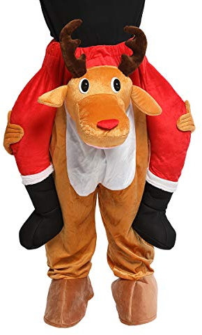CRSURE Reindeer Christmas Fancy Dress Costumes,for Adults,Men&Women, One Size Fits Most