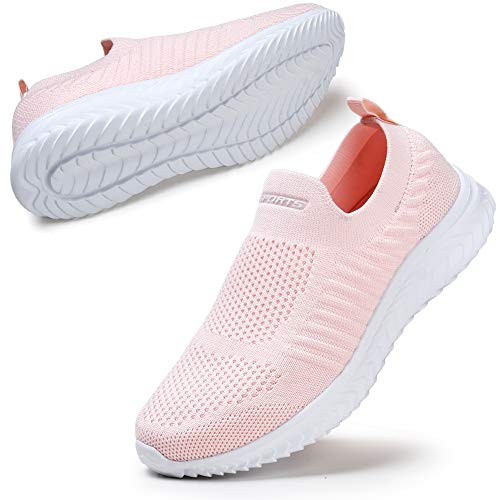 STQ Zapatillas Mujer Deportivas Sin Cordones y Non Slip Ligero Tenis Andar Pasear Correr Comodo Enfermera Zapato