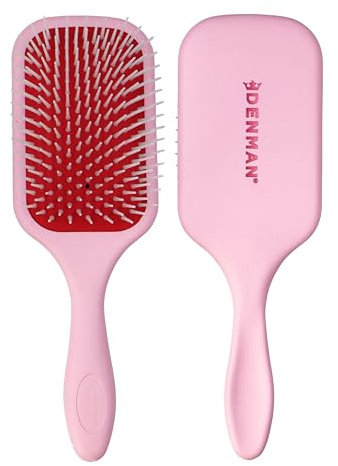 Denman Detangling & Styling Paddle Hårborste för vått eller torrt hår - lockigt, spiraligt, rakt, tjockt och långt, perfekt för kvinnor och män, D38 - Pink Crush