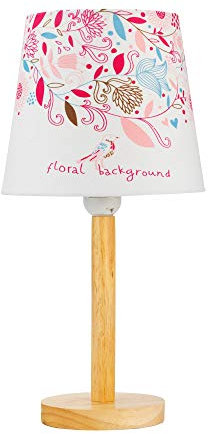 Pauleen Cute Flower Tischleuchte 48045 Lamp Max. 20W Tavolo E27 Lampada per cameretta Fiori Fucsia Rosa Tessuto/Legno Senza Lampadina
