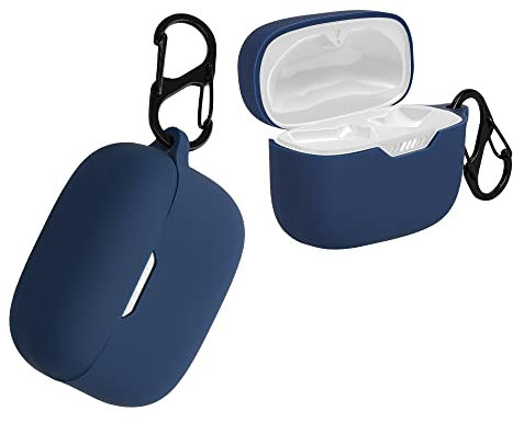kwmobile Étui Compatible avec JBL Tune 230 NC TWS / T230NC / T235NC Housse - Housse pour Casque Audio étui de Protection en Silicone - Bleu foncé