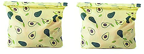 Lot de 2 sacs à pain en cire d'abeille, réutilisables, en cire d'abeille lavable, alternative au film alimentaire, toile cirée biodégradable (20 x 23 cm x 2 pièces)