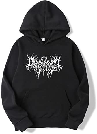 Ny Gothic Oversized Hoodie Långärmad Harajuku-tröja Herr och Dam Estetisk Hip Hop Retro Vänner Vinter Män-Svart,M