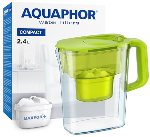 AQUAPHOR Water Filter Jug Compact with 1 X Maxfor+ Filter - 2.4L Capacity - Light Green
