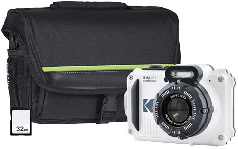Kodak PIXPRO WPZ2 Camera inc Shoulder Bag with Compartment & 32GB MicroSD - White