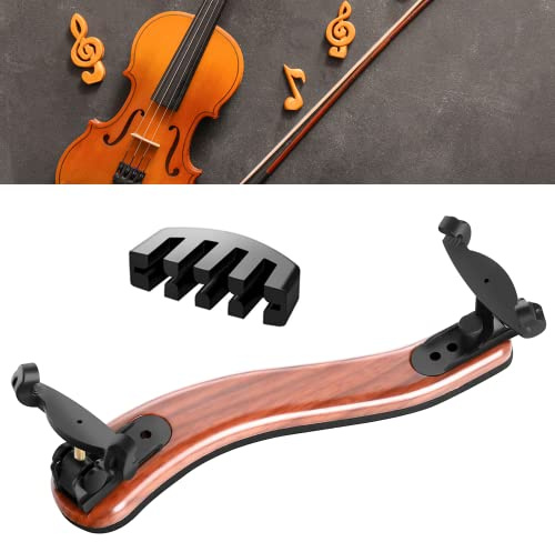 Fansjoy Almohadilla Violín 4/4 & 3/4, [Grano de Madera] Resto de Hombro Violin, Regolabile Costilla Violin Mentoneras para Violín 4/4 3/4 con Sordina de Violín