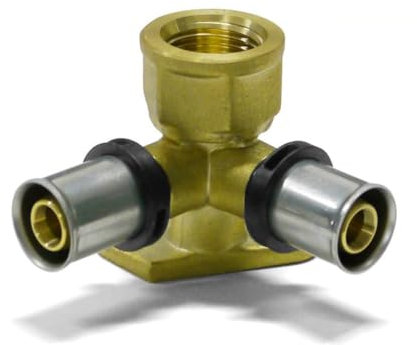 Sanpro THPRESS Pressfitting Doppel Wandwinkel - Wandscheibe, Größe 20x2, Höhe 52 mm