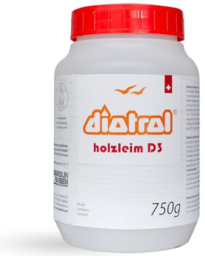 Diotrol Holzleim D3 (750g) – Gebrauchsfertiger 1K-Holzleim für Innen & Außen in Profiqualität – Alle Holzarten – Hochbeständig + Wasserfest + Verfärbungsfrei