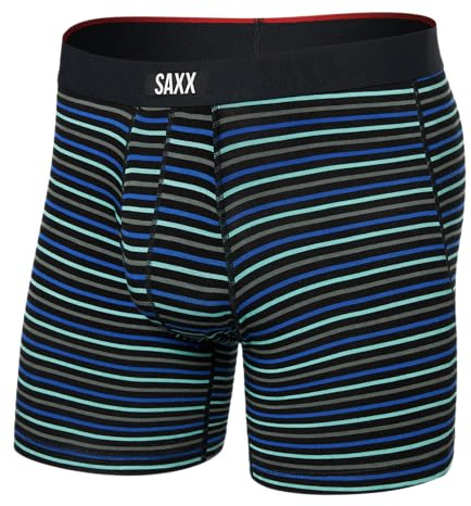 Saxx Mens Vibe Xtra Boxer Brief L Gent's Stripe/Sport Blue
