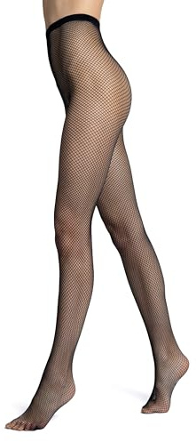 VENEZIANA NUOVA Collant a rete nero con inserto in cotone - Collant per donna - Collant a rete - Fishnet - Collant senza mazzetti - Collant a rete di pesce - Collant senza cuciture, Blu marino, XS-S