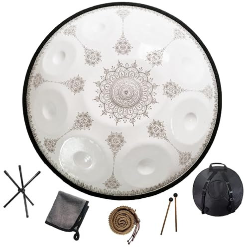 Tamburo Per Lingua Handpan - Tamburo A Percussione In Acciaio, Strumento Per Handpan Da 22 Pollici Mandala Tank Drum Strumento A Percussione In Acciaio Con Borsa Da Viaggio 440 Hz(9Notes)