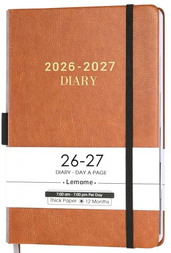 2026-2027 Diary - Daily Planner 2026-2027, July 2026 - June 2027 Appointment Book, 5.75 x 8.5, Hourly Planner with Tabs/Pen Loop/Bookmarks