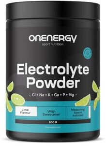 OnEnergy Elettroliti a Praga - Lime - 500 g - 142 dosi - Mix di 6 Minerali - Idratazione - Supporto Muscolare e Nervoso - Con Cucchiaio di Misura - Per Quasi 5 Mesi