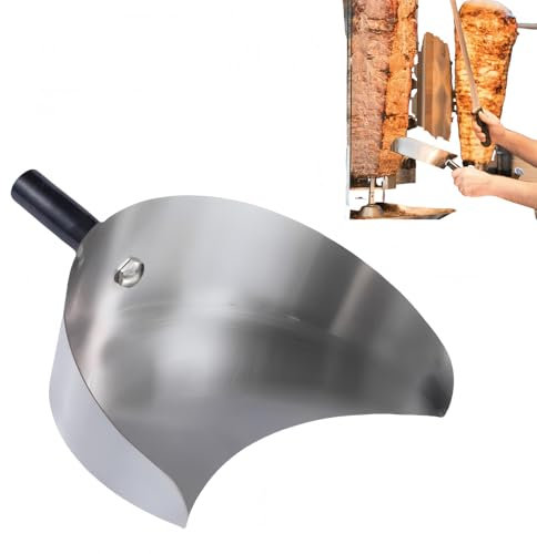 Pelle 22,5 x 17,5 x 8 cm en acier inoxydable pour barbecue et kebab