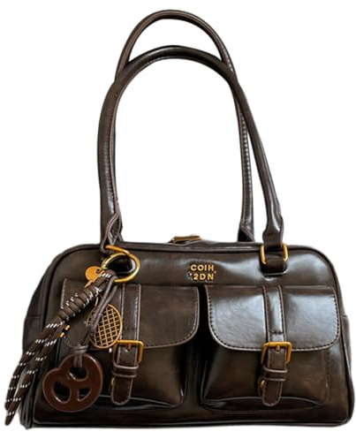 RuiDay Borsa vintage da donna, Borse a Spalla Pelle PU, Borsa a tracolla multitasche da donna, Borsetta Hobo Tot Vintage per lavorare, fare scuola, viaggiare (Nero)
