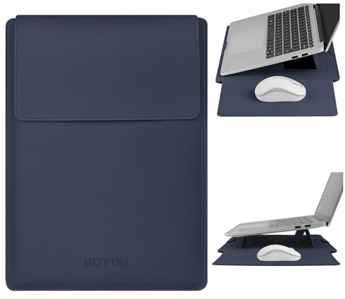 HoYiXi 15,6 tums laptopfodral med vikbart stativ kompatibelt med MacBook Pro 16/15,4 tum MacBook Pro 15/Mac Air 15,15–16 tum datorfodral för HP, Dell, Acer, Asus, 15 tums laptop-fodral, blått