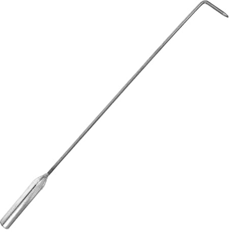 FUTUREORYY Heavy Duty Iron Fireplace Poker for Indoor Wood Stoves Outdoor Fire Pits Long Heat-resistant Coal Hook Fireplace Tool for Safe Log and Charcoal Management