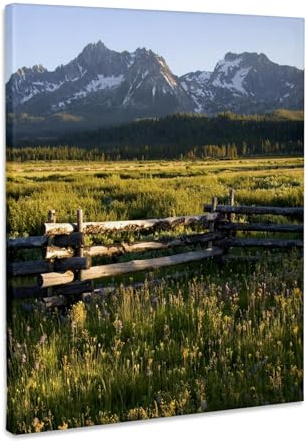3dRose Sawtooth Mountains, dusk, Stanley Basin, Idaho - US13 DFR0875 - David R. Frazier Museum Grade Canvas Wrap 8x10