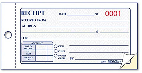 Rediform 8L820 liten kvittobok 5 x 2 3/4 självkopierad 50 set/bok