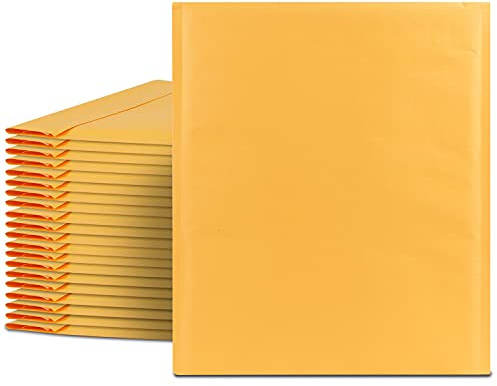 Fosmon #0 Extra Wide Kraft Bubble Mailer 6.5x10 6x10 (25 Pack), Padded Strong Adhesive Shipping Mailing Envelopes for Book, Game, Jewelry, Gift, Cards