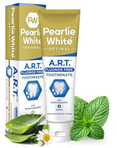 Pearlie White Aktive Remineralisierung Zahnpaste, Fluoride Free (3,8 oz, 110 gm) - Remineralisierung Zahnpasta für Zahnfleischreparatur, enthält Hydroxyapatite und Xylitol