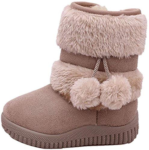 ShangSRS Enfant Bottes de Neige Hiver Fille Bébé Bottes d'hiver Fourrure Chaudes Antidérapant Sole Souple Bottines Ski